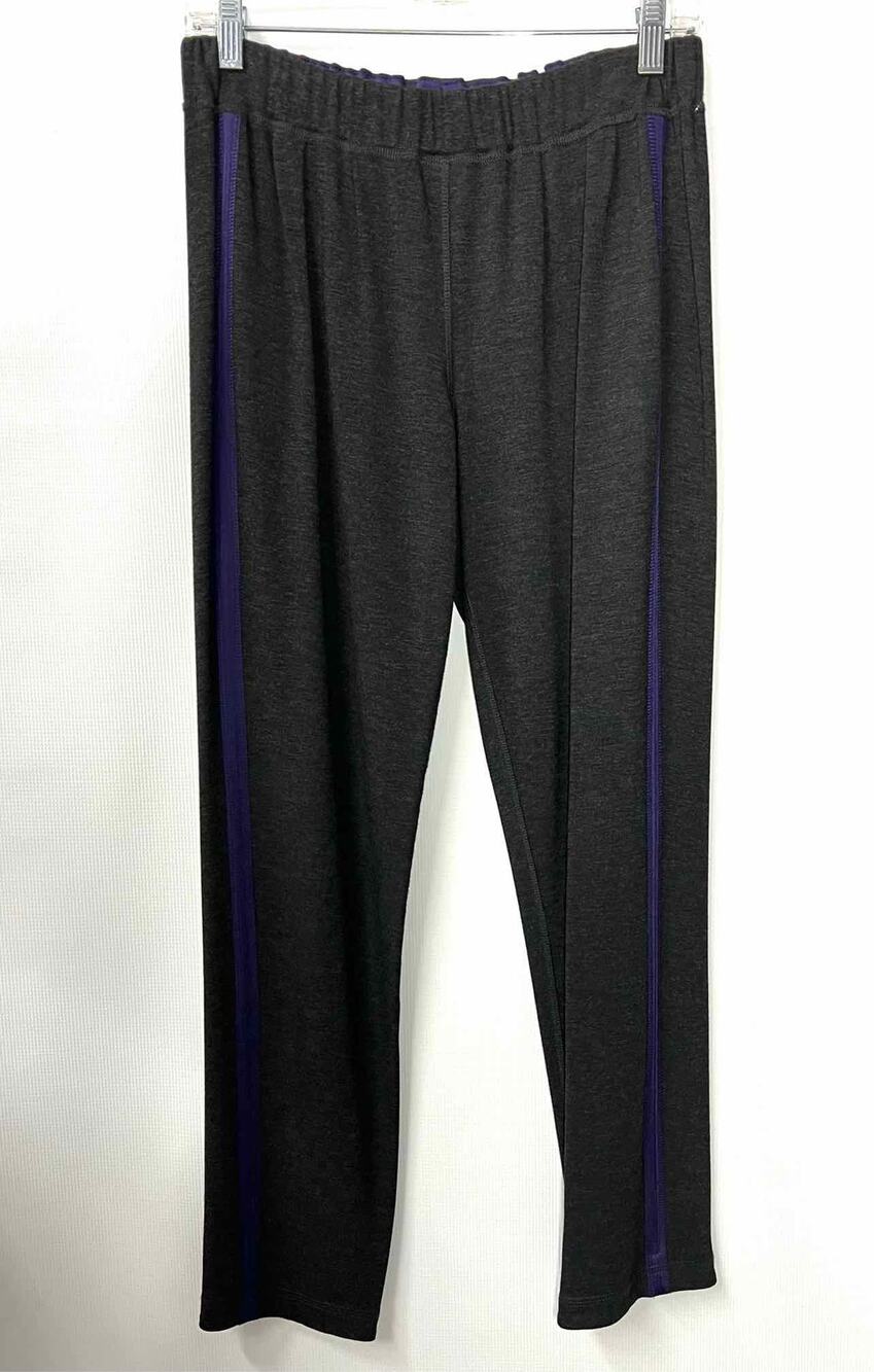 Worth Size S Charcoal/Purple Trim Stretch Designer Pants